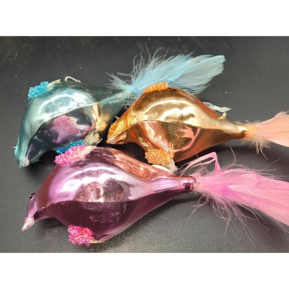 North Pole Trading Co 2002 Collection (3) Christmas Ornaments NWT Birds Mercury - Picture 6 of 6